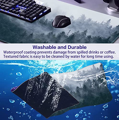 Gray Forest Mouse Pad with Seam Edge Design, Non Slip Rubber Keyboard Pad | The Surface Of The Mouse Pad Is Designed With Fiber Woven Material, And The Base Is Made Of Natural Anti Slip Rubber. - color: Grey Forest