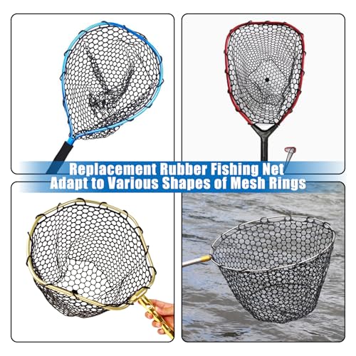 Fishing Landing Net Trout Net Replacement Netting with Rubber Mesh for Fish Fly and Fishing Landing