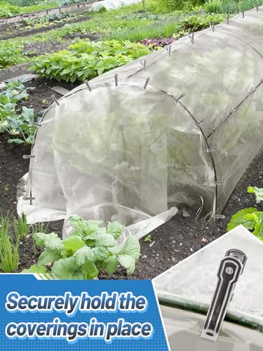 Stainless Steel Garden Cilps - 40Pcs Large Open Metal Clamps for Greenhouse Hoops, 2" Fix Plant Cover Shade Cloth Netting Tarp, Tight Grip Weatherproof Gardening Supplies
