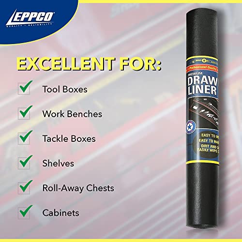 Enterprises Tool Box Drawer Liner 12-inch Wide x 72” Long Non-Slip Tools Chest Mat, Black