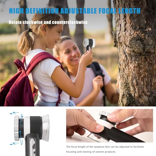 30X Jewelry Loupe with 7 Light, USB Rechargeable Foldable Handheld Magnifying Glass with Jade Appraisal Flashlight for Jewelry Appraisal, Coins, Gemstones