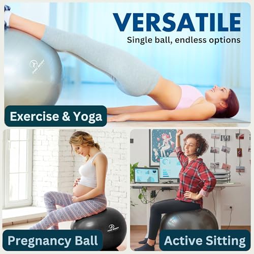 ProBody Pilates Yoga Ball Chair for Office - with Resistance Bands - size: 65 cm