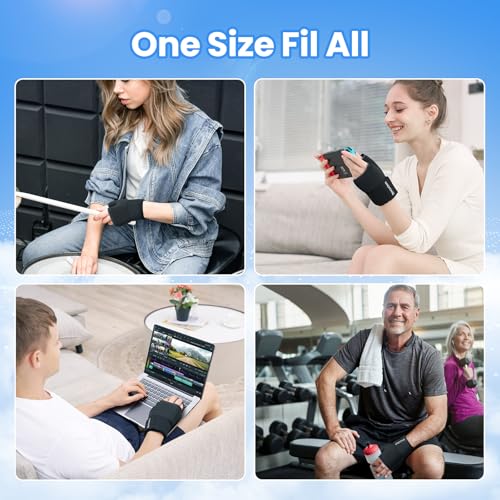 ONLYCARE Wrist Ice Pack Wrap, Soft Gel Ice Pack for Hot & Cold Hand Therapy, Thumb Freeze Sleeve for Hand Injuries, Achilles Tendonitis, Tenosynovitis, Surgery