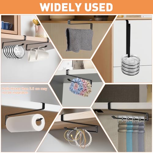 Tumbler Lid Organizer, 2 Pack Coffee Mug Holder for Yeti Tumbler Lid, Space Saving Mug Hanger Rack Holds Up to 12 Lids, Cup Holder Under Cabinet, Water Bottle Lid Holders for Kitchen Storage