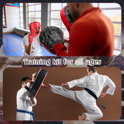 Gemscream 10 in 1 Taekwondo Kick Pad Boxing Equipment Set - color: Red