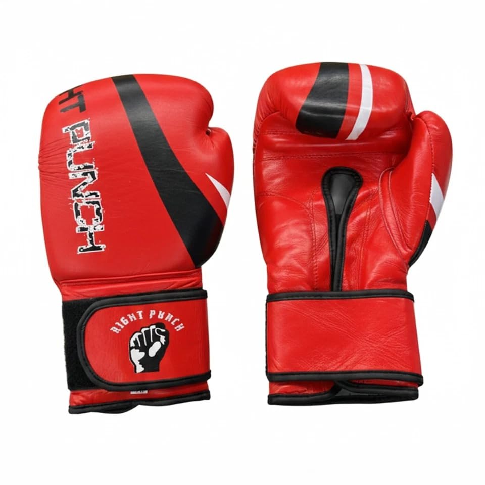 Boxing Gloves, Genuine Cowhide Leather Training & Sparring Gloves with Wrist Support for Bag Work, Mitt Training & Boxing - size: 14 OZ