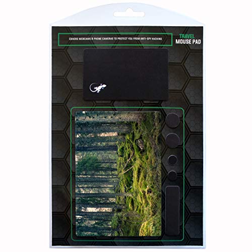 Mouse Pad Adhesive Bottom - Sticks to Any Surface - Portable - Webcam Covers and Screen Cleaner Included (Moss Forest) - color: MOSS FOREST