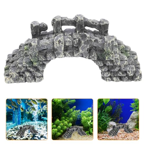 POPETPOP Miniature Resin Arch Bridge Fish Tank Decor Aquarium Landscaping Ornament for Freshwater and Saltwater Aquariums