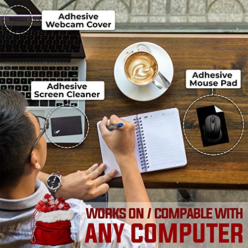 Mouse Pad Adhesive Bottom - Sticks to Any Surface - Portable - Webcam Covers Included (2 Pack - Dog PAW) - color: 2 PACK - DOG PAW
