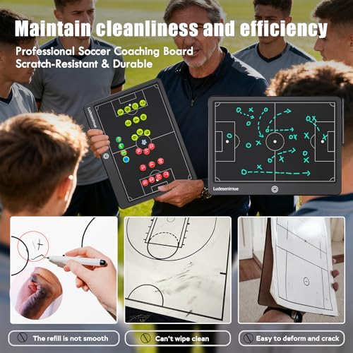 16inch Magnetic Soccer Tactic Board with Movable Pieces | LCD Electronic Coaching Board witch Stylus Pen, Essential Soccer Training Equipment