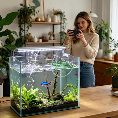 Aquariums Floating Plant Floating Plant Fence, Fish Feeding Ring Can Adjust Height with Water, Aquarium Decoration for Intercepts Floatings Plants, Fish Feeding