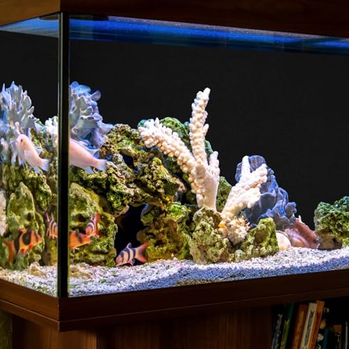 Fish Tank Background, 15.7x39.4in Black Aquarium Background Cling Fish Tank Backdrop Static Cling Fish Tank Background Aquarium Wallpaper Backdrop for Fish Tank Decoration