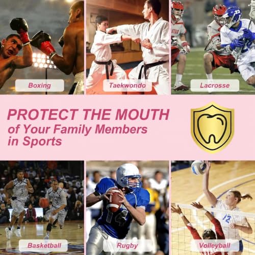 Bbto 6 Pack Kids Youth Mouth Guard for Football Sports - color: White, Red, Pink