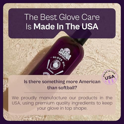 SARNA BASEBALL Glove Oil for Softball & Baseball Gloves, 8 Oz – Lanolin-Based Formula, Helps Soften Leather & Prevents Cracking – Game-Ready Glove Oil to Break in Gloves - size: 8oz Softball