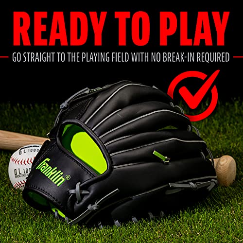 Franklin Sports Field Master Baseball Glove - color: Black, style: 12" - Trapeze Web