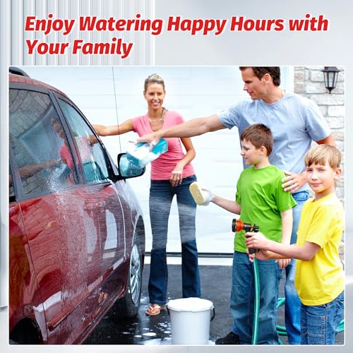 AUTOMAN-Garden-Hose-Nozzle, 2 Pack ABS Water Spray Nozzle with Heavy Duty 7 Adjustable Watering Patterns,Slip Resistant for Watering Plants,Lawn& Garden,Washing Cars,Cleaning, Orange - color: Orange ×2
