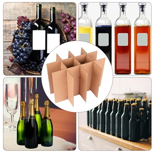 13 Sets Moving Box Glasses Divider Kits Cardboard dividers fit boxes about 16 x 12 x 12 inches for Kitchen Dish Packing Wine Glassware Cardboard Box Compartments Dividers (Box Not Included)