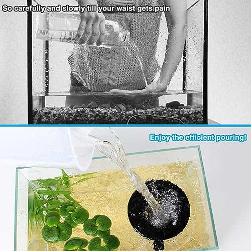 Water Flow Controller for Betta Fish Tank, Water Change Pouring Diffuser for Aquarium, Efficiency Water Filling Accessories (Black)