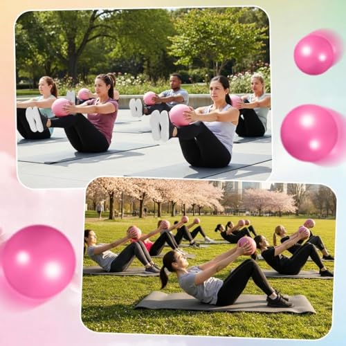 Aoriher 10 Pcs Small Pilates Ball Bulk 9 Inch Mini Yoga Ball - color: Solid Pink