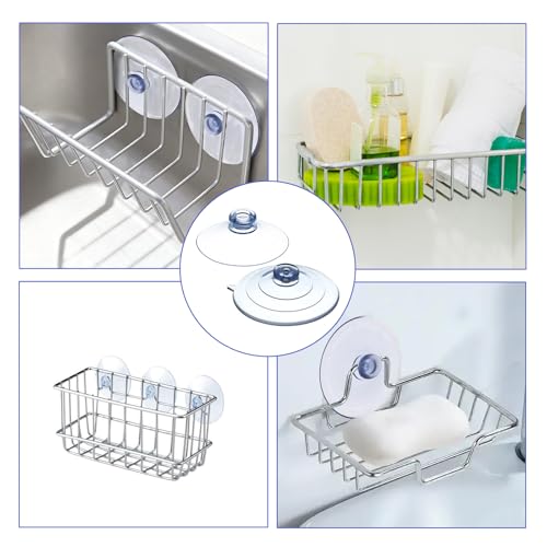8 Pcs 2 Sizes Sponge Holder Suction Cup, 2 Inch and 2.5 Inch PVC Heavy Strength Large Clear Sucker Without Hooks Replacement Suction Cups for Sponge Holder, Kitchen