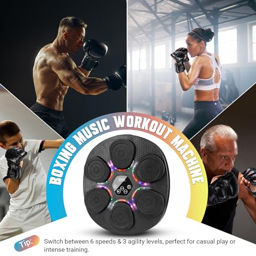 Music Boxing Machine for Adults & Kids, 9 Modes, 6 Speeds & 3 Sensitivity