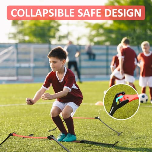 Premium Adjustable Collapsible Hurdle and Agility Ladder Set