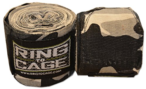 Ring to Cage Handwraps Mexican Style Stretchable- Patterned 180" Long - 23 Color Patterns - color: Grey Camo