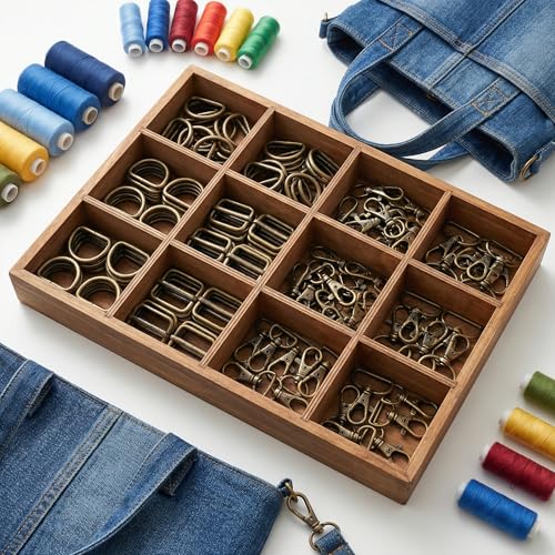 Hysagtek 60 Pcs Purse Hardware for Bag Making - Swivel Hook D Rings Slide Buckles, Bag Hardware Supplies for Handbag Fasteners, Strap, Backpack DIY Craft Accessories, 1 Inch, Bronze - color: Bronze