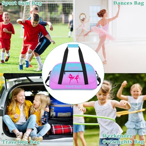 Personalized Dance Bag Girl Sport Duffel Bag, Custom Kids Gym Bag, Pink Ballet Gifts Customize Travel Duffle Bag with Name, Overnight Weekender Bags - color: Color 4, style: Ballet