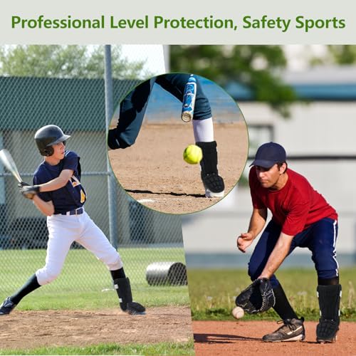 Baseball + Softball Leg Guard, Impact Resistant Batter's Leg Guards, Adult and Youth Shin & Foot Shield with Elastic Straps, Suitable for Both Left and Right Feet, Detachable Leg & Foot - size: Youth-7.48IN