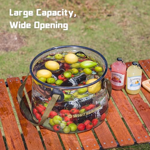 7 Gallon Collapsible Bucket, Water Container Portable for Fishing Camping Car Washing Hiking Brown - color: Brown