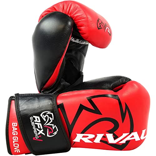 RIVAL Boxing RFX-Guerrero-V SF-F Soft Bag Gloves, Hook and Loop Closure - Comfortable and Broken-in Feel - color: Red/Black