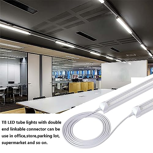 T5 T8 Extension Cords,10ft Lamp Connecting Wires,3-Prong Power Cables,Female to Female End Connectors for LED Tube,Under Cabinet,Shop Lights,Pack of 10