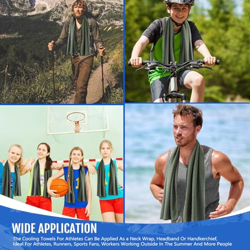 Hosuly 30 Pack Cooling Towels 40"x12" - color: Army Green