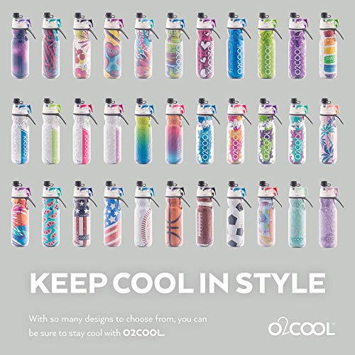 O2COOL Mist N Sip 20 oz Misting Sports Water Bottle 2-Pack Baseball - color: Baseball, style: Baseball
