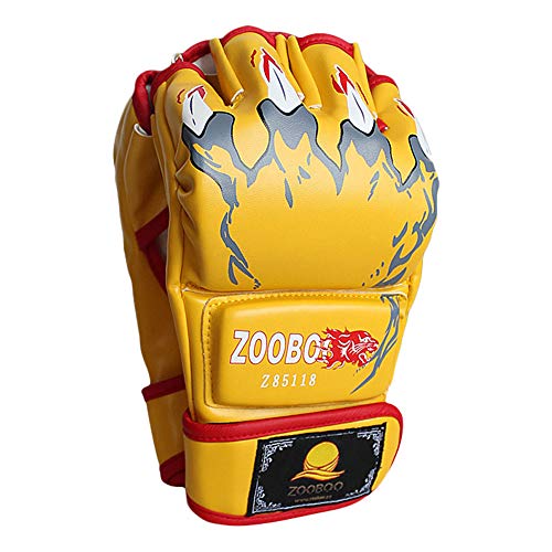 ZooBoo Boxing Gloves for Men Women Heavy Bag Training Kickboxing - color: Yellow