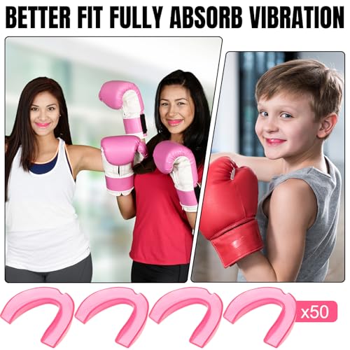 Kathfly 50 Pcs Football Mouth Guards Bulk Sports Mouthpieces - color: Pink