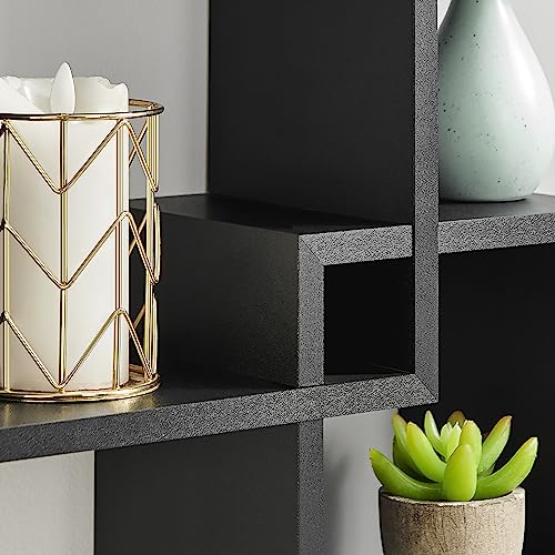 Danya B. Blocchetto Intersecting Cubes Wall Shelf Unit - Horizontal or Vertical - Black