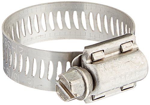 Breeze 63016H Marine Grade Power-Seal Stainless Steel Hose Clamp, Worm-Drive, SAE Size 16, 13/16" to 1-1/2" Diameter Range, 1/2" Band Width (Pack of 10)