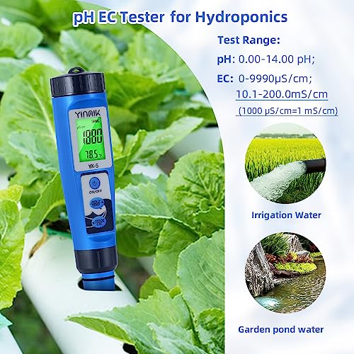 pH Salt Meter 5 in 1 pH TDS EC Salinity Tester for Pool Spa Aquarium Hydroponic Saltwater Digital pH and PPM Tester for Household Drinking Water Hot Tub Home Brewing Fish Tank… - color: 5 IN 1 Blue Color