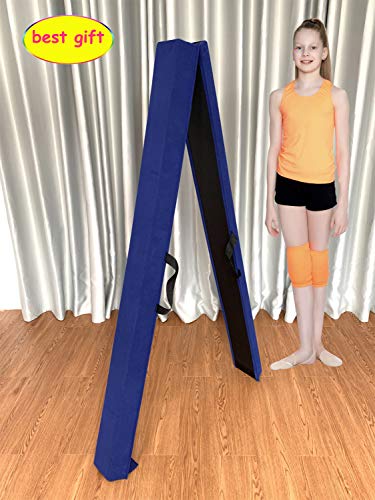 Marfula 6 FT / 8 FT / 9 FT Folding Gymnastics Beam Foam Balance Floor Beam - color: Blue, size: 9 Ft