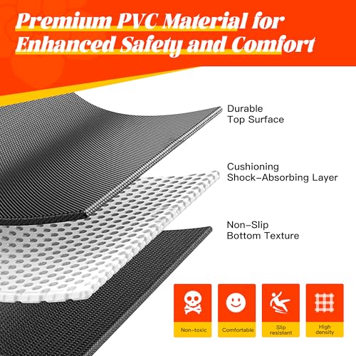 VTORY Extra Thick Large Exercise Mat, 8mm PVC Large Workout Mat 7x5/6x4 - size: 7'x5'x8mm Standard