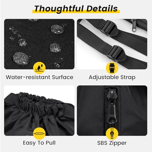 Vorspack Drawstring Backpack with Front & Side Pocket for Men Women - color: 01-black
