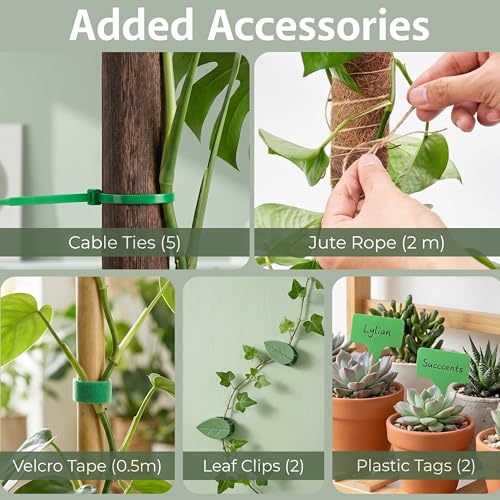 30 Inches Bendable 2 Pack Moss Pole Monstera Plant Support Stakes - Moss Poles for Climbing Plants, Plant Stakes for Indoor Plants - Coco Coir Pole Moss Stick for Monstera, Pothos.