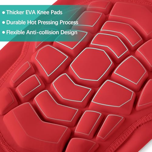 Knee Pads Compression Leg Sleeve Wrestling Volleyball Football Knee Pads, Knee Compression Sleeve for Youth Adult, 1 pair of Knee Sleeves ((#1) Red-2pcs,XLarge) - color: (#1) Red-2pcs, size: X-Large