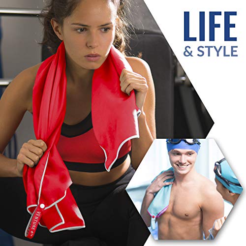 VENTURE 4TH Quick Dry Travel Towel, Ultra Soft Microfiber - 3 Sizes - color: Red White, size: 40.00" x 21.00"