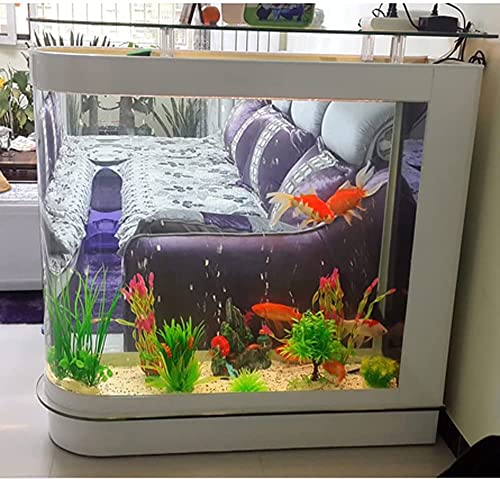 124Gal LED Aquarium Kit Upright Fish Tank Large Glass Fishbowl Glsaa Bar for Patios Living Office Room and Kitchen