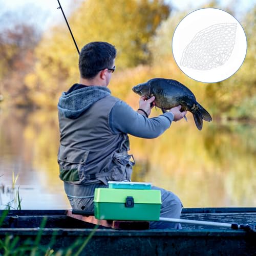 Replacement Fly Fishing Landing Net, Non Snag Soft Rubber Mesh Fishing Net Replacement, 100cm Depth Catch and Release Knotless Net for Trout Bass Carp Fish Friendly for Fly Fishermen
