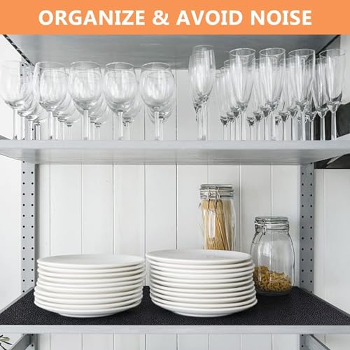 Shelf Liner for Cabinets, Drawer Non Adhesive Non Slip Foam Mat for Kitchen, Pantry, Bathroom, Cupboard, Garage, Closet, Shelves, Drawer, Tool Box, Black 13.78 x 78.7 inches