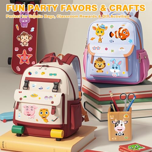 48 Pcs Make-a-Face Sticker Sheets for Kids 12 Animal Designs for Party Favors Crafts Activities & Goodie Bag Stuffers - style: Cute Animals